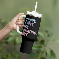 Sorry Cant Ice Skating Bye Tumbler With Handle Funny Ice Skating Lovers - Wonder Print Shop