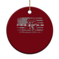 American Flag Snowmobile Freedom Winter Sport Ceramic Ornament - Wonder Print Shop