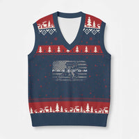 American Flag Snowmobile Freedom Winter Sport V-Neck Knit Sweater Vest - Wonder Print Shop