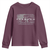 American Flag Snowmobile Freedom Winter Sport Youth Sweatshirt - Wonder Print Shop