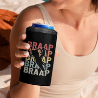 Snowmobile Braaap 4 in 1 Can Cooler Tumbler Retro Snowcross Snow Sled Winter Sport - Wonder Print Shop