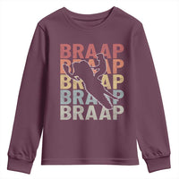 Snowmobile Braaap Youth Sweatshirt Retro Snowcross Snow Sled Winter Sport - Wonder Print Shop
