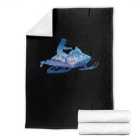 Snowmobile Snow Mountain Forest Snowmobiling Winter Sport Throw Blanket - Wonder Print Shop