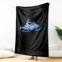 Snowmobile Snow Mountain Forest Snowmobiling Winter Sport Throw Blanket - Wonder Print Shop