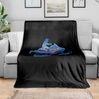 Snowmobile Snow Mountain Forest Snowmobiling Winter Sport Throw Blanket - Wonder Print Shop