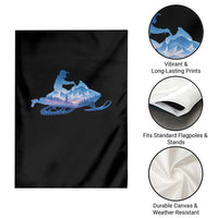 Snowmobile Snow Mountain Forest Snowmobiling Winter Sport Garden Flag - Wonder Print Shop