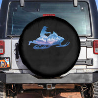 Snowmobile Snow Mountain Forest Snowmobiling Winter Sport Spare Tire Cover - Wonder Print Shop