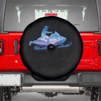 Snowmobile Snow Mountain Forest Snowmobiling Winter Sport Spare Tire Cover - Wonder Print Shop