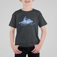 Snowmobile Snow Mountain Forest Snowmobiling Winter Sport T Shirt For Kid - Wonder Print Shop