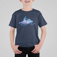 Snowmobile Snow Mountain Forest Snowmobiling Winter Sport T Shirt For Kid - Wonder Print Shop
