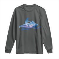 Snowmobile Snow Mountain Forest Snowmobiling Winter Sport Long Sleeve Shirt - Wonder Print Shop