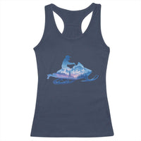 Snowmobile Snow Mountain Forest Snowmobiling Winter Sport Racerback Tank Top - Wonder Print Shop