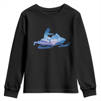Snowmobile Snow Mountain Forest Snowmobiling Winter Sport Youth Sweatshirt - Wonder Print Shop
