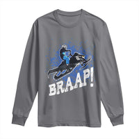 Snowmobile Braaap Long Sleeve Shirt Snowcross Snow Sled Extreme Outdoor Winter Sports - Wonder Print Shop