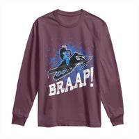 Snowmobile Braaap Long Sleeve Shirt Snowcross Snow Sled Extreme Outdoor Winter Sports - Wonder Print Shop