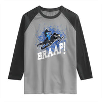 Snowmobile Braaap Raglan Shirt Snowcross Snow Sled Extreme Outdoor Winter Sports - Wonder Print Shop