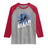 Snowmobile Braaap Raglan Shirt Snowcross Snow Sled Extreme Outdoor Winter Sports - Wonder Print Shop