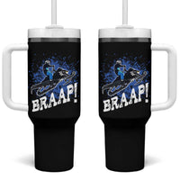 Snowmobile Braaap Tumbler With Handle Snowcross Snow Sled Extreme Outdoor Winter Sports - Wonder Print Shop