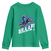 Snowmobile Braaap Youth Sweatshirt Snowcross Snow Sled Extreme Outdoor Winter Sports - Wonder Print Shop