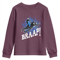 Snowmobile Braaap Youth Sweatshirt Snowcross Snow Sled Extreme Outdoor Winter Sports - Wonder Print Shop