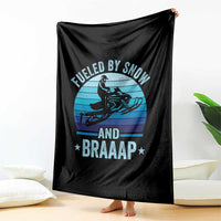 Funny Snowmobile Throw Blanket Fueled By Snow And Braaap Winter Sports - Wonder Print Shop