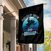 Funny Snowmobile Garden Flag Fueled By Snow And Braaap Winter Sports - Wonder Print Shop
