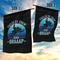 Funny Snowmobile Garden Flag Fueled By Snow And Braaap Winter Sports - Wonder Print Shop