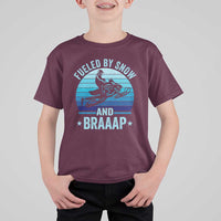 Funny Snowmobile T Shirt For Kid Fueled By Snow And Braaap Winter Sports - Wonder Print Shop