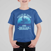 Funny Snowmobile T Shirt For Kid Fueled By Snow And Braaap Winter Sports - Wonder Print Shop