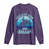 Funny Snowmobile Long Sleeve Shirt Fueled By Snow And Braaap Winter Sports - Wonder Print Shop