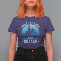 Funny Snowmobile T Shirt For Women Fueled By Snow And Braaap Winter Sports - Wonder Print Shop