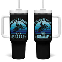 Funny Snowmobile Tumbler With Handle Fueled By Snow And Braaap Winter Sports - Wonder Print Shop