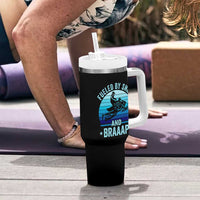 Funny Snowmobile Tumbler With Handle Fueled By Snow And Braaap Winter Sports - Wonder Print Shop