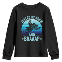 Funny Snowmobile Youth Sweatshirt Fueled By Snow And Braaap Winter Sports - Wonder Print Shop