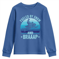 Funny Snowmobile Youth Sweatshirt Fueled By Snow And Braaap Winter Sports - Wonder Print Shop
