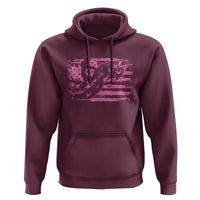 Snowmobile Snowcross Girls Pink American Flag Hoodie - Wonder Print Shop