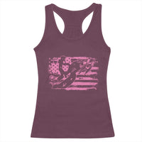 Snowmobile Snowcross Girls Pink American Flag Racerback Tank Top - Wonder Print Shop