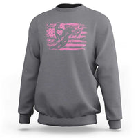Snowmobile Snowcross Girls Pink American Flag Sweatshirt - Wonder Print Shop