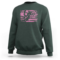 Snowmobile Snowcross Girls Pink American Flag Sweatshirt - Wonder Print Shop