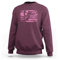 Snowmobile Snowcross Girls Pink American Flag Sweatshirt - Wonder Print Shop