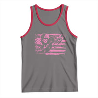 Snowmobile Snowcross Girls Pink American Flag Tank Top - Wonder Print Shop
