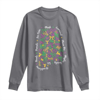 Funny Mardi Gras Alabama Map Coquette Bow Long Sleeve Shirt Moon Pie Carnival Joe Cain Beads