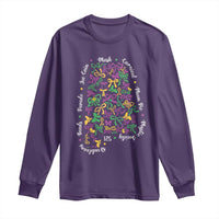 Funny Mardi Gras Alabama Map Coquette Bow Long Sleeve Shirt Moon Pie Carnival Joe Cain Beads