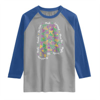 Funny Mardi Gras Alabama Map Coquette Bow Raglan Shirt Moon Pie Carnival Joe Cain Beads