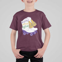 Funny Mardi Gras T Shirt For Kid Rollin' With My Krewe Marching Boots Carnival Party