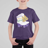 Funny Mardi Gras T Shirt For Kid Rollin' With My Krewe Marching Boots Carnival Party