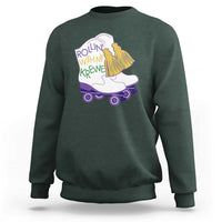 Funny Mardi Gras Sweatshirt Rollin' With My Krewe Marching Boots Carnival Party