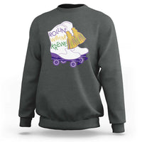 Funny Mardi Gras Sweatshirt Rollin' With My Krewe Marching Boots Carnival Party