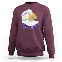 Funny Mardi Gras Sweatshirt Rollin' With My Krewe Marching Boots Carnival Party
