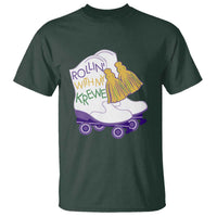 Funny Mardi Gras T Shirt Rollin' With My Krewe Marching Boots Carnival Party